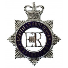 Sheffield & Rotherham Constabulary Senior Officer's Enamelled Cap Badge - Queen's Crown