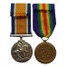 WW1 British War & Victory Medal Pair - Pte. J.W. Loukes, York & Lancaster Regiment - Wounded