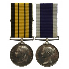 Ashantee Medal 1873-74 and Royal Navy Long Service & Good Conduct Medal Pair - Pte. J. Newcombe, Royal Marine Light Infantry