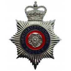 Northamptonshire Police Enamelled Helmet Plate - Queen's Crown