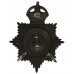 Burnley Borough Police Night Helmet Plate - King's Crown