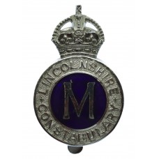 Lincolnshire Constabulary Messenger Cap Badge - King's Crown