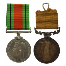 WW2 Defence Medal and London Fire Brigade Long Service Medal Pair - Senior Fireman W.H.V. Bolt, London Fire Brigade