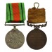 WW2 Defence Medal and London Fire Brigade Long Service Medal Pair - Senior Fireman W.H.V. Bolt, London Fire Brigade