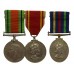 WW2 Defence Medal, Fire Brigade Long Service Medal and Civil Defence Medal Group of Three - Auxiliary Fireman William J. Hawkes