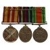 WW2 Defence Medal, Civil Defence Medal and Voluntary Medical Service Medal Group of Three - Mrs Mary J.B. Snow