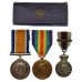 WW1 British War & Victory Medal Pair with 1917 Duke of Connaught Masonic Medal - Musician W.J. Hawkins, Royal Marine Band