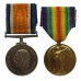 WW1 British War & Victory Medal Pair - Pte. L.J. Freeman, Tank Corps - Wounded (Gassed)