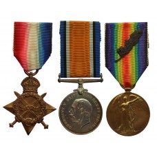 WW1 Mentioned in Despatches 1914-15 Star Medal Trio - L.Cpl. F.J.
