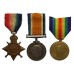 WW1 1914-15 Star Medal Trio - Pte. H. Smith, 8th Bn. Leicestershire Regiment - Wounded at Bazentin Wood, Somme