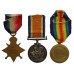 WW1 1914-15 Star Medal Trio - Pte. H. Smith, 8th Bn. Leicestershire Regiment - Wounded at Bazentin Wood, Somme