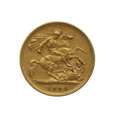1898 Victoria Gold Half Sovereign Coin