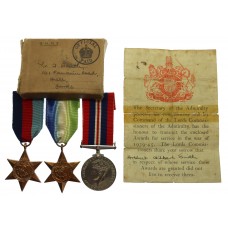 WW2 Casualty Medal Group of Three with Box and Condolence Slip - 