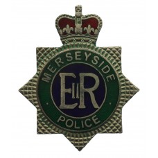 Merseyside Police Enamelled Warrant Card Badge - Queen's Crown