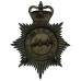 Oldham Borough Police Blackened Chrome Helmet Plate - Queen's Crown