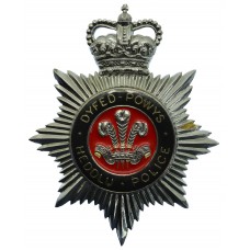 Dyfed-Powys Heddlu Police Enamelled Helmet Plate - Queen's Crown