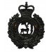 Berkshire Constabulary Black Wreath Helmet Plate - Queen's Crown