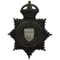 Derbyshire Constabulary Black Helmet Plate - King's Crown