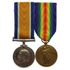 WW1 British War & Victory Casualty Medal Pair - Pte. P. Laugh