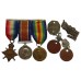 WW1 1914-15 Star Medal Trio and Dog Tags - Pte. A.E. Tubby, Lincolnshire Regiment - Wounded