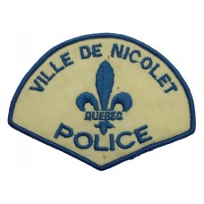 Canadian Ville De Nicolet Quebec Police Cloth Patch Badge