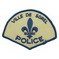 Canadian Ville De Sorel Quebec Police Cloth Patch Badge