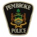 Canadian Pembroke Police Cloth Patch Badge