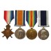 WW1 1914-15 Star Trio and Royal Navy Long Service & Good Conduct Medal Group of Four - Gunner J. Warner, Royal Marine Artillery