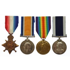 WW1 1914-15 Star Trio and Royal Navy Long Service & Good Cond