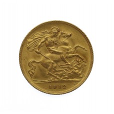 1912 George V Gold Half Sovereign Coin