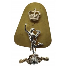 Royal Corps of Signals Anodised (Staybrite) Cap Badge - Queen's C