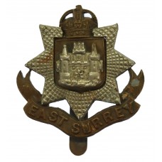 East Surrey Regiment Cap Badge - King's Crown