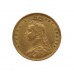 1892 Victoria Gold Shield Back Half Sovereign Coin