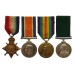 WW1 1914-15 Star Medal Trio and RNASBR Long Service & Good Conduct Medal Group of Four - Ldg. S.B.A. Arthur Fairhurst, Royal Naval Auxiliary Sick Berth Reserve