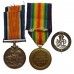 WW1 British War & Victory Medal Pair with Silver War Badge - Pte. W.F. Proudlove, Dorsetshire Regiment - Wounded