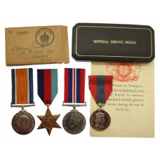 WW1 British War Medal, WW2 1939-45 Star, War Medal 1939-45 and Imperial Service Medal Group of Four - W.H. Parrott, HM Dockyard, Portsmouth