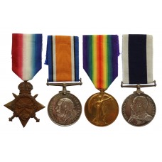 WW1 1914-15 Star Trio and Royal Navy Long Service & Good Conduct Medal Group of Four - Sto. 1.Cl. R.I. Baker, Royal Navy