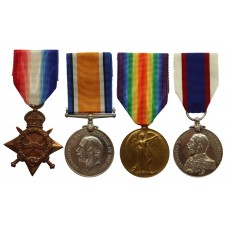 WW1 1914-15 Star Trio and RFR Long Service & Good Conduct Medal Group of Four - Sto.1.Cl. T.W. Malone, Royal Navy & Royal Fleet Reserve