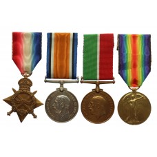  WW1 1914-15 Star, British War Medal, Mercantile Marine War Medal & Victory Medal Group of Four - Eng. Sub Lieutenant T.R. Stuart, Royal Naval Reserve
