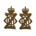 Pair of 13th/18th Royal Hussars Collar Badges - Queen's Crown