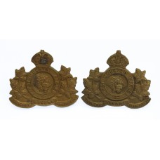 Pair of Canadian 1st Mounted Rifles Battalion C.E.F. WW1 Collar Badges