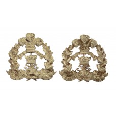 Pair of Middlesex Regiment Officer's Silver Collar Badges