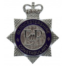 Gloucestershire Constabulary Enamelled Star Cap Badge - Queen's Crown