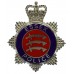 Essex Police 1973 Hallmarked Silver Senior Officer's Cap Badge - Queen's Crown