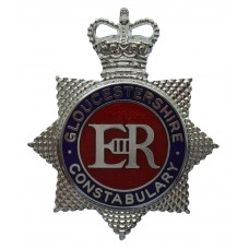 Gloucestershire Constabulary Enamelled Star Cap Badge - Queen's Crown