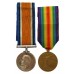 WW1 British War & Victory Medal Pair - Pte. G.R. Skellett, Royal Scots - Wounded