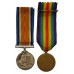 WW1 British War & Victory Medal Pair - Pte. G.R. Skellett, Royal Scots - Wounded