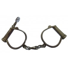 Hiatt Best Warranted Wrought "Darby" Style Police Handcuffs with Key.