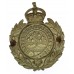 Worcestershire Constabulary White Metal Wreath Cap Badge - King's Crown