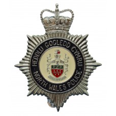 North Wales Police (Heddlu Ggledd Cymru) Enamelled Cap Badge - Queen's Crown